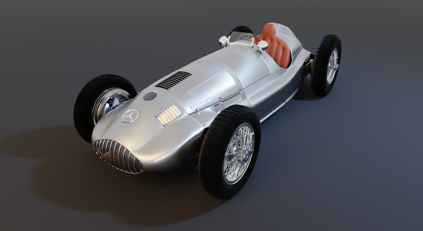 Mercedes-Benz W165 1939 Realistic of Classic Grand Prix Car 3D model_1