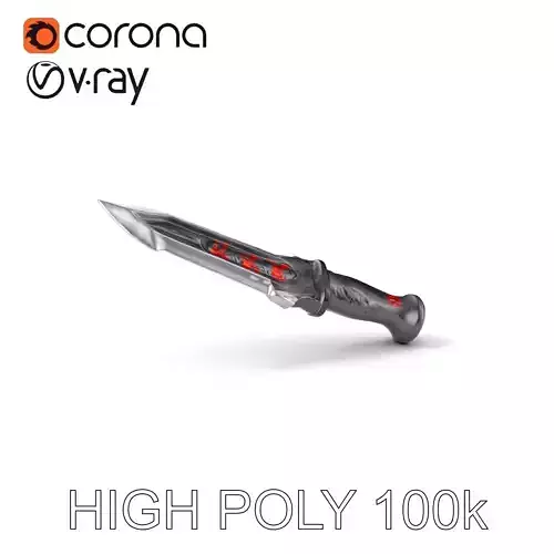 Fantasy Dagger with Dragon Inscription Model Pack Low-poly 3D model