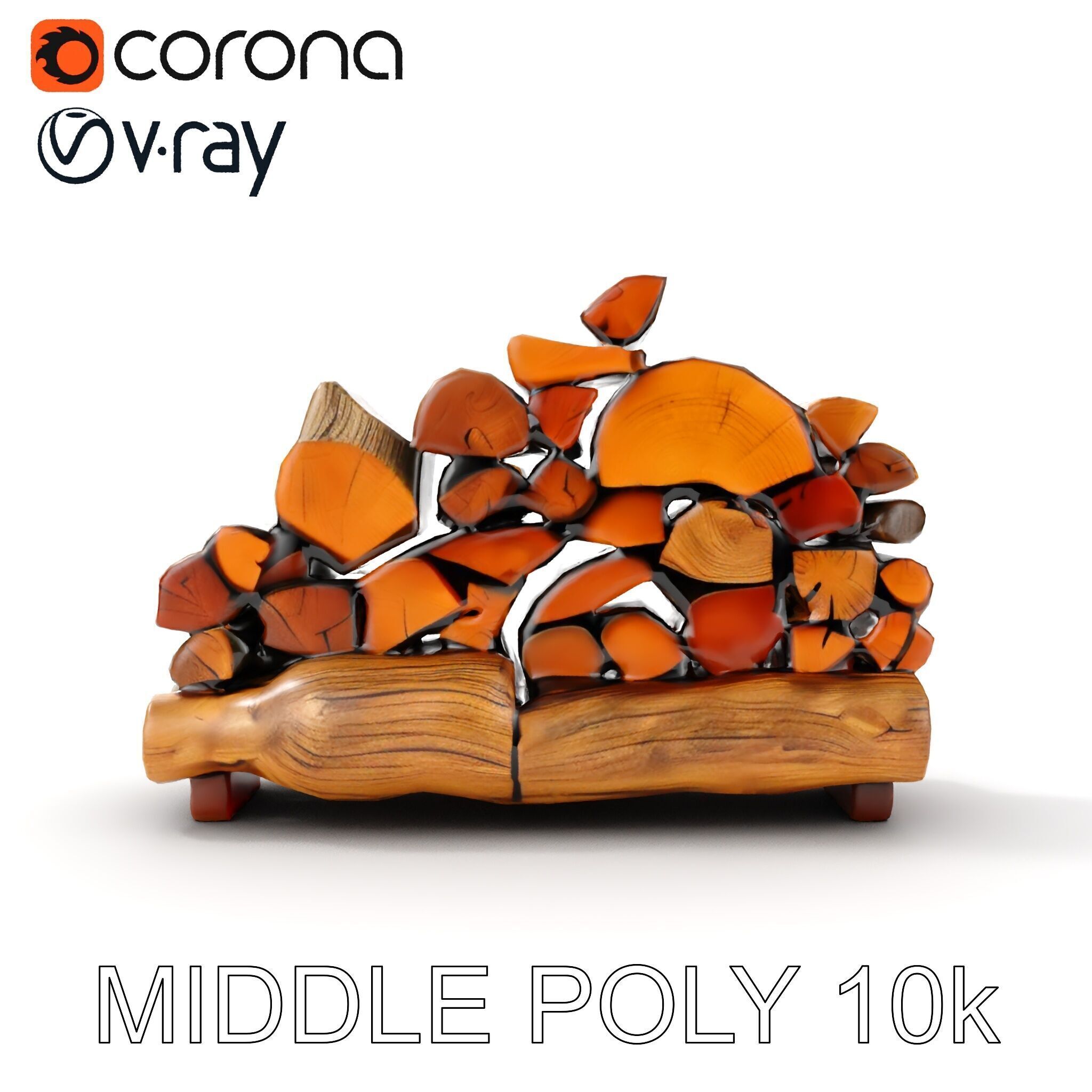 Realistic Firewood Stack Model Pack Low-poly 3D model_27