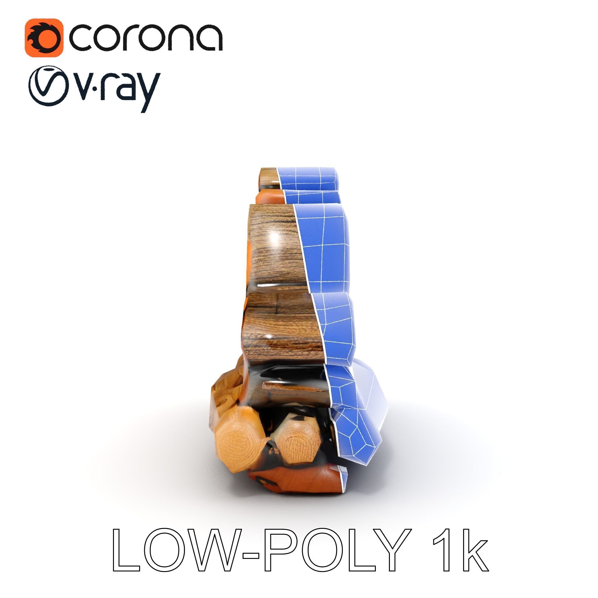 Realistic Firewood Stack Model Pack Low-poly 3D model_23