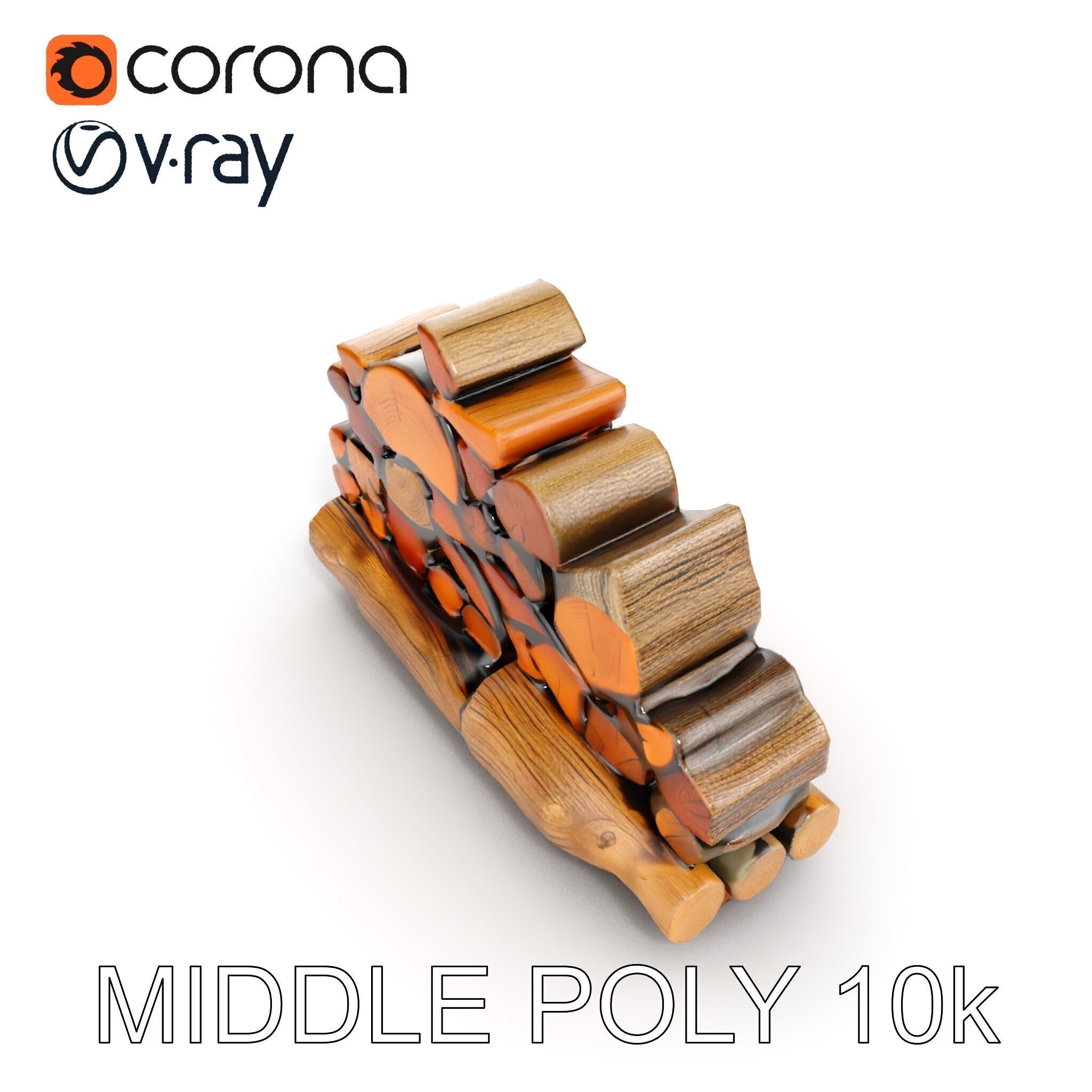 Realistic Firewood Stack Model Pack Low-poly 3D model_19