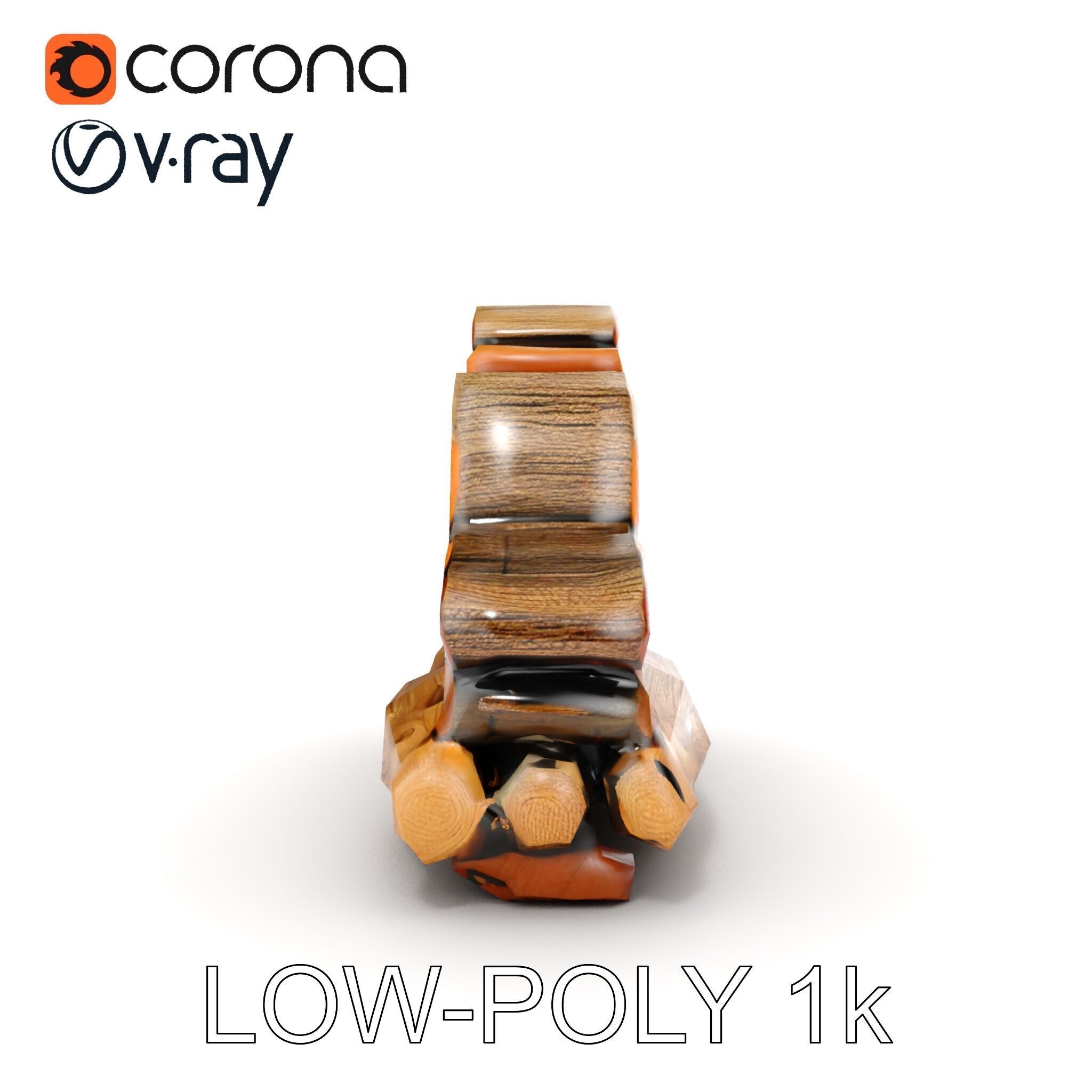 Realistic Firewood Stack Model Pack Low-poly 3D model_12