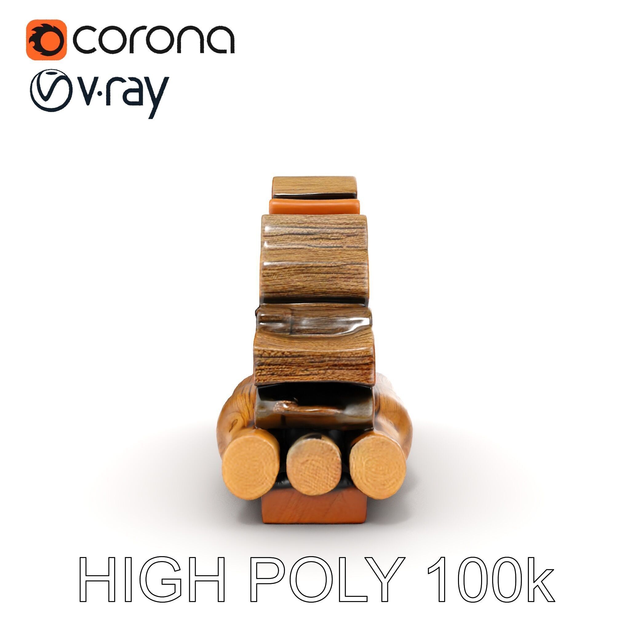 Realistic Firewood Stack Model Pack Low-poly 3D model_15