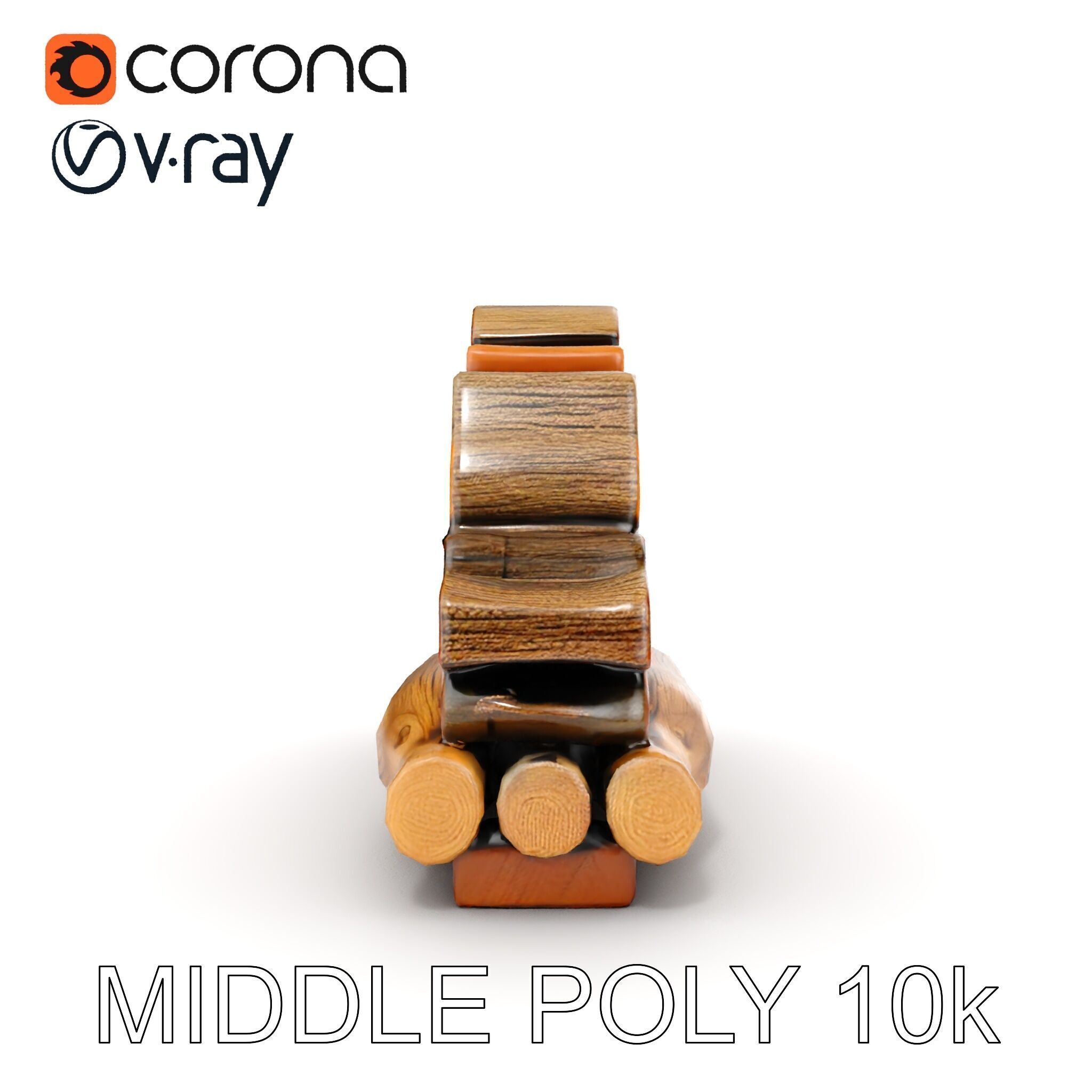 Realistic Firewood Stack Model Pack Low-poly 3D model_8