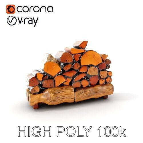 Realistic Firewood Stack Model Pack Low-poly 3D model