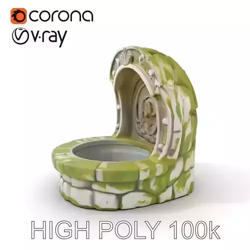 Antique Stone Well Entrance with Arch Model Pack Low-poly 3D model