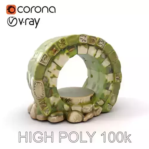 Ancient Stone Arch with Moss Model Pack Low-poly 3D model