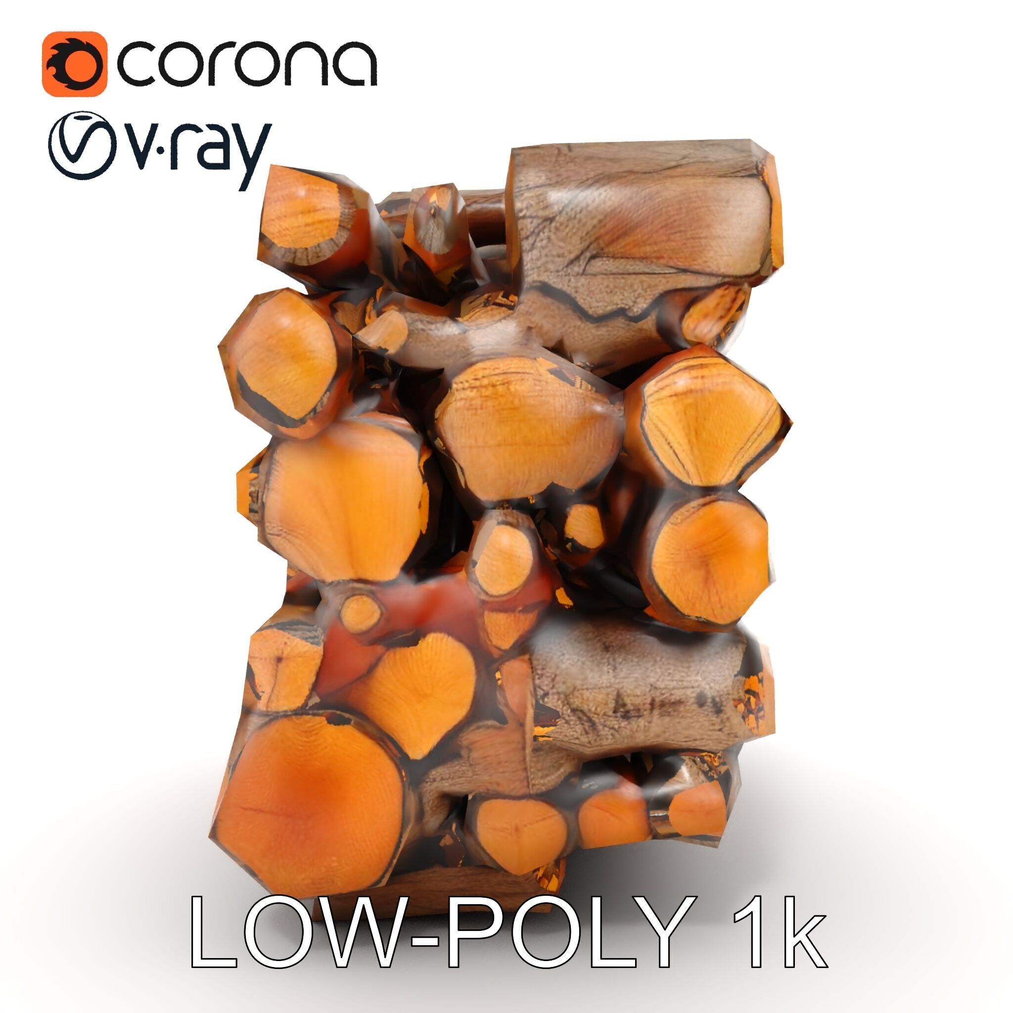 Realistic Firewood Stack Model Pack for D Projects Low-poly 3D model_28