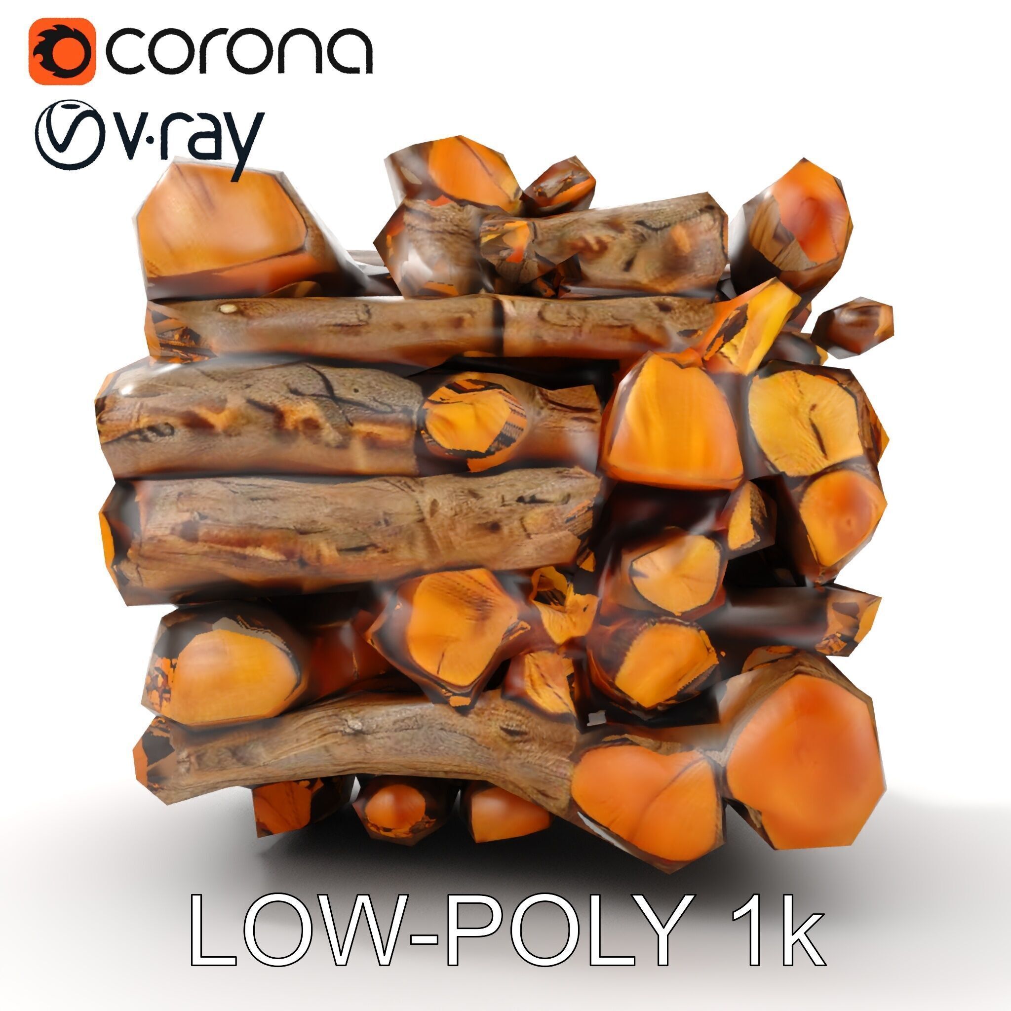 Realistic Firewood Stack Model Pack for D Projects Low-poly 3D model_23