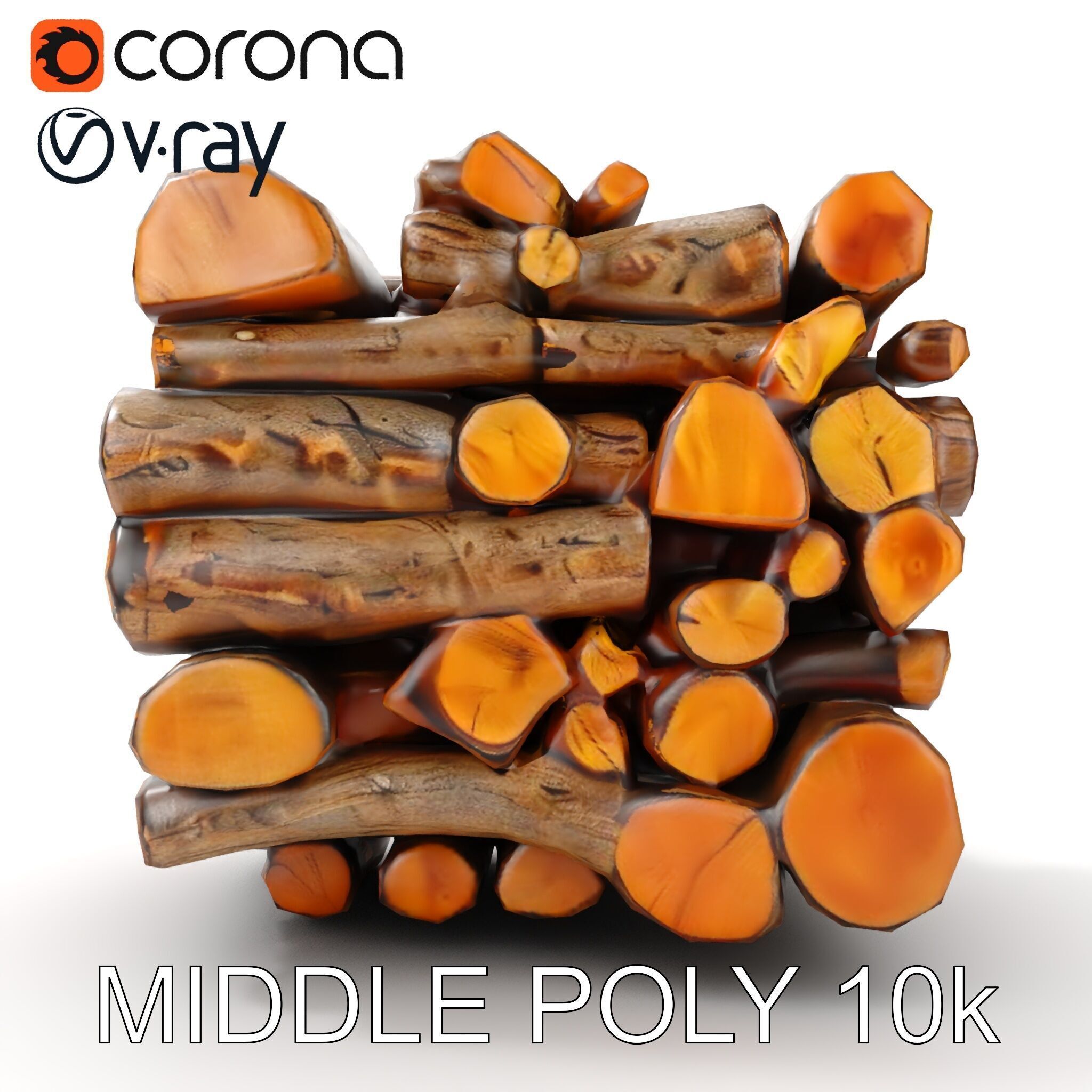 Realistic Firewood Stack Model Pack for D Projects Low-poly 3D model_17