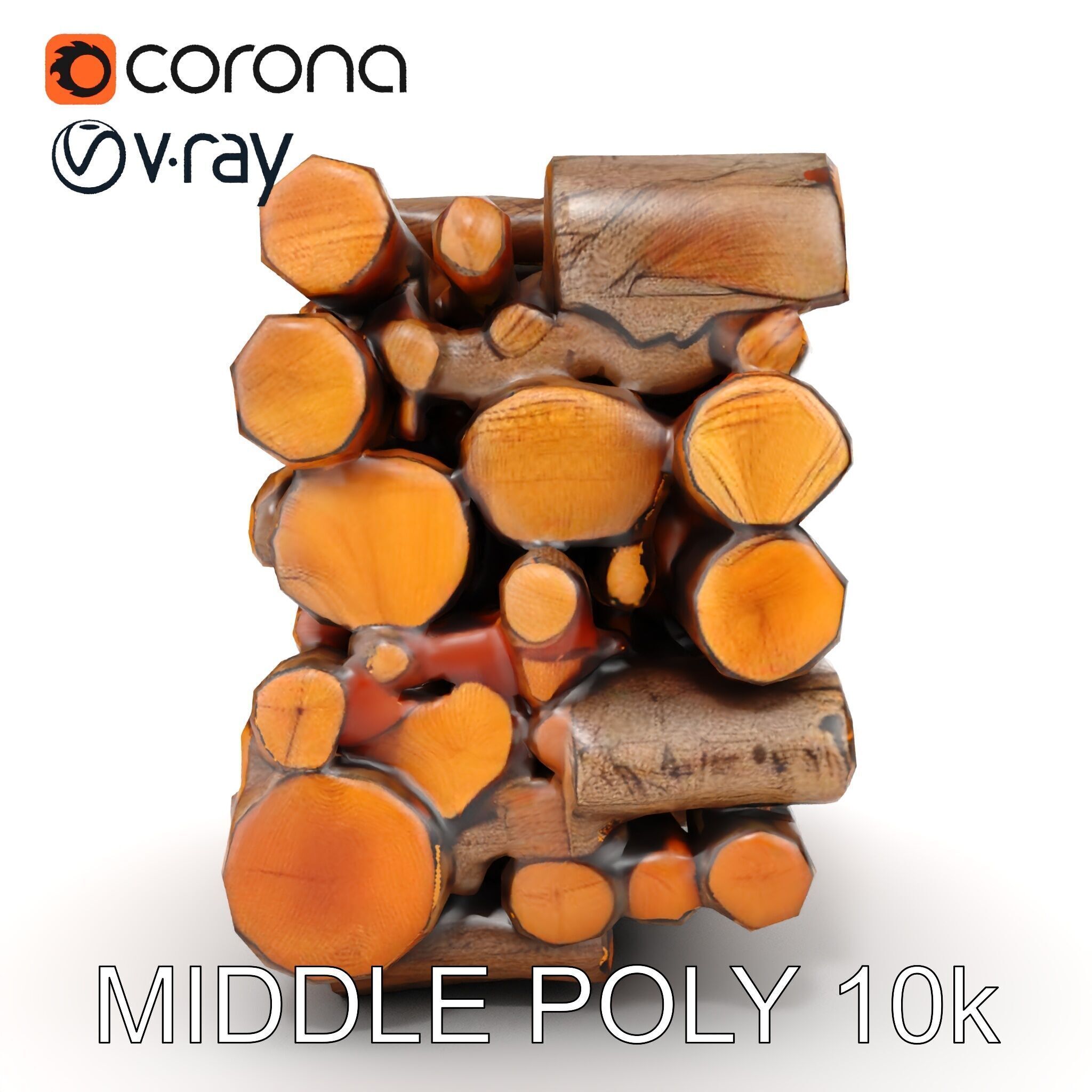 Realistic Firewood Stack Model Pack for D Projects Low-poly 3D model_11