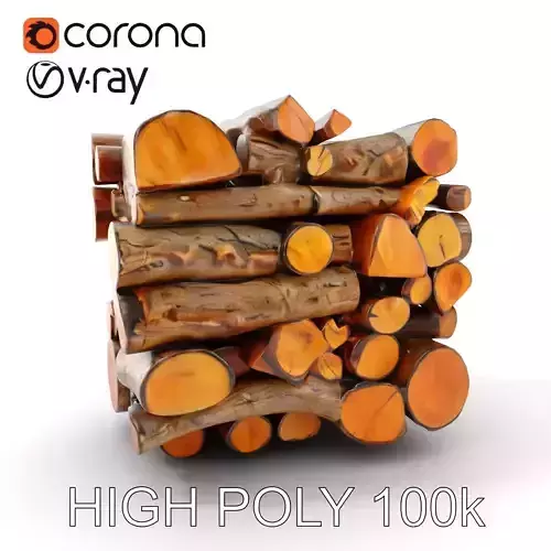 Realistic Firewood Stack Model Pack for D Projects Low-poly 3D model