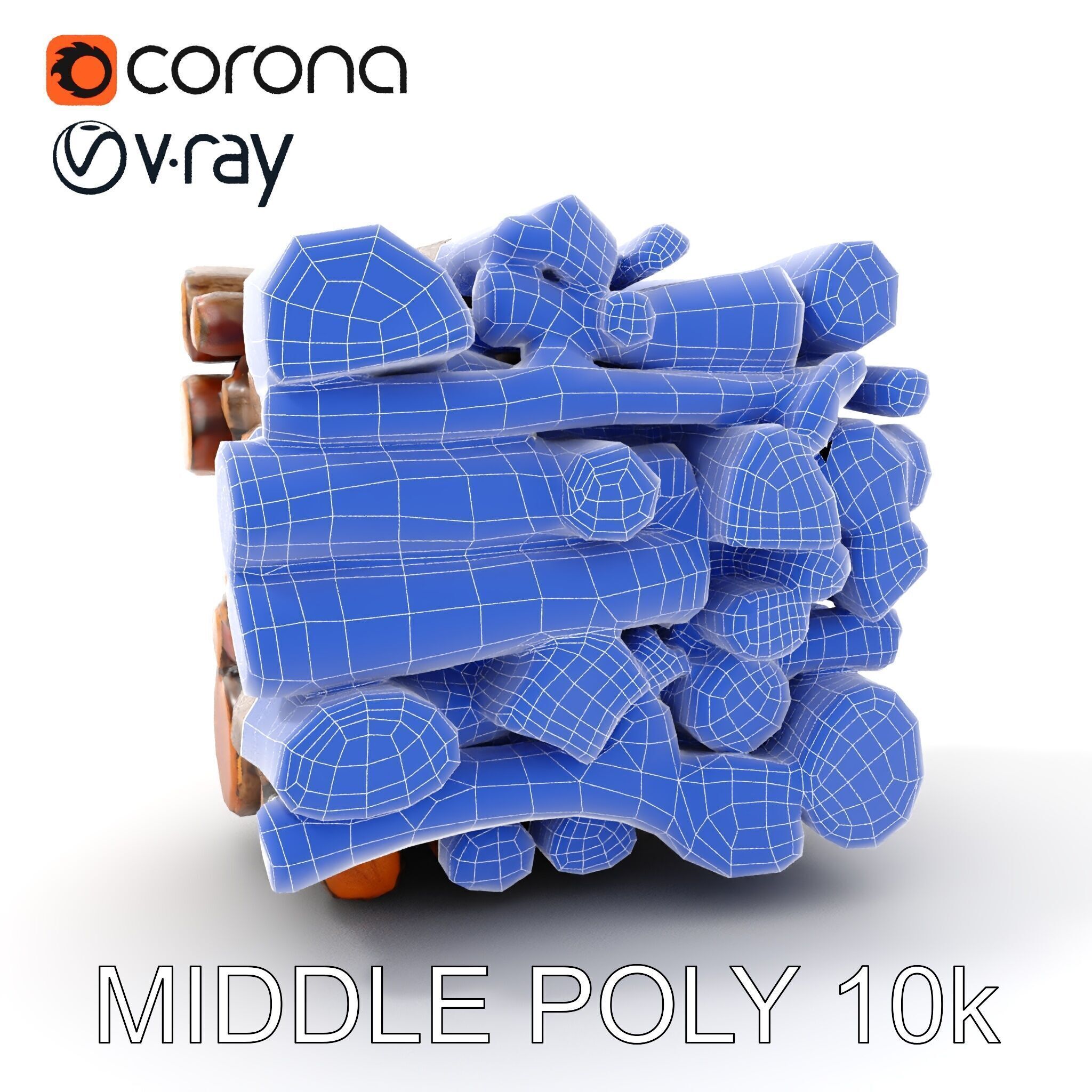 Realistic Firewood Stack Model Pack for D Projects Low-poly 3D model_27