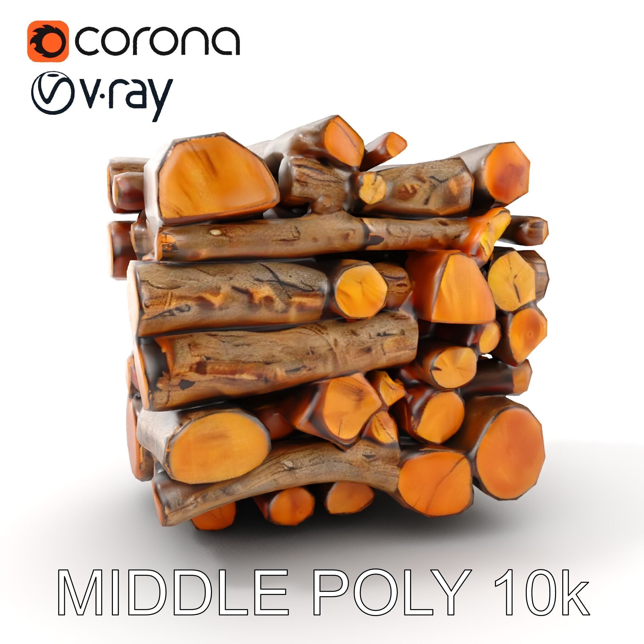Realistic Firewood Stack Model Pack for D Projects Low-poly 3D model_14
