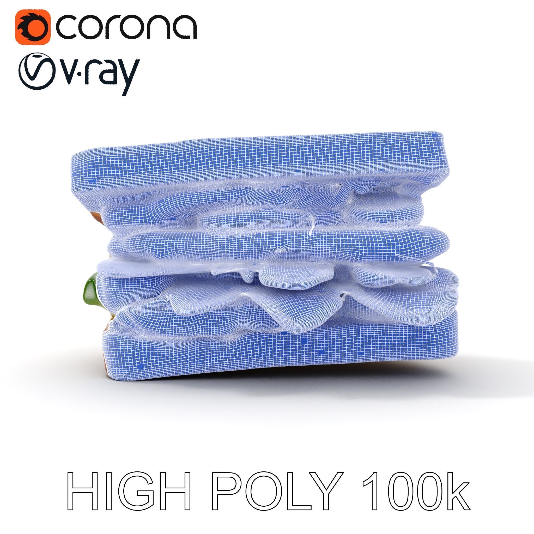 Vegetable Sandwich D Model Pack for Render and Game Design Low-poly 3D model_32