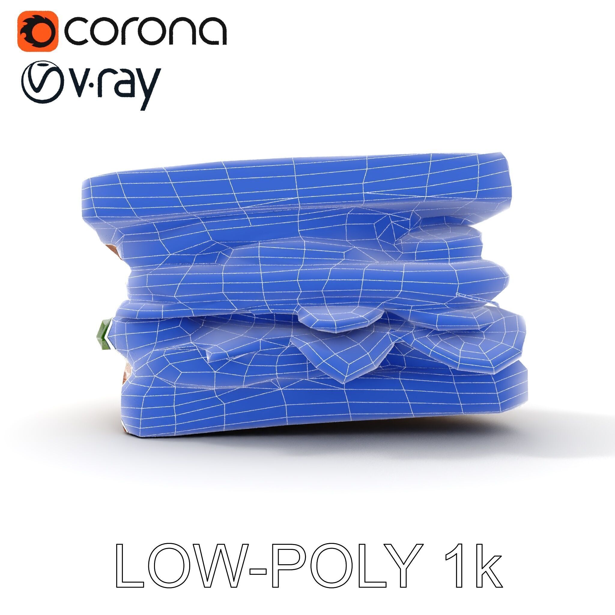 Vegetable Sandwich D Model Pack for Render and Game Design Low-poly 3D model_23