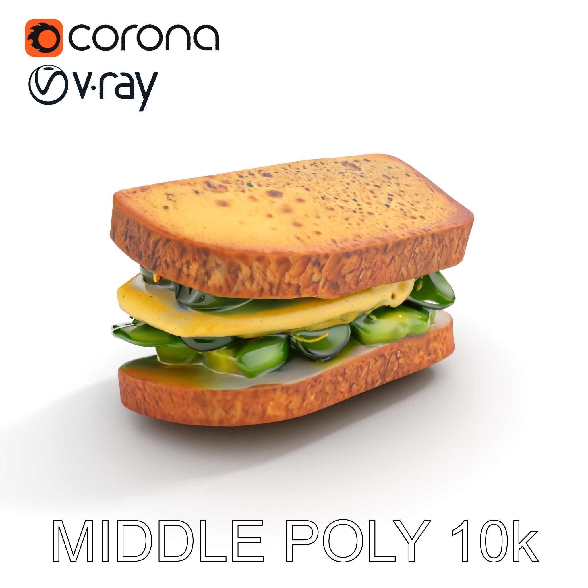 Vegetable Sandwich D Model Pack for Render and Game Design Low-poly 3D model_14