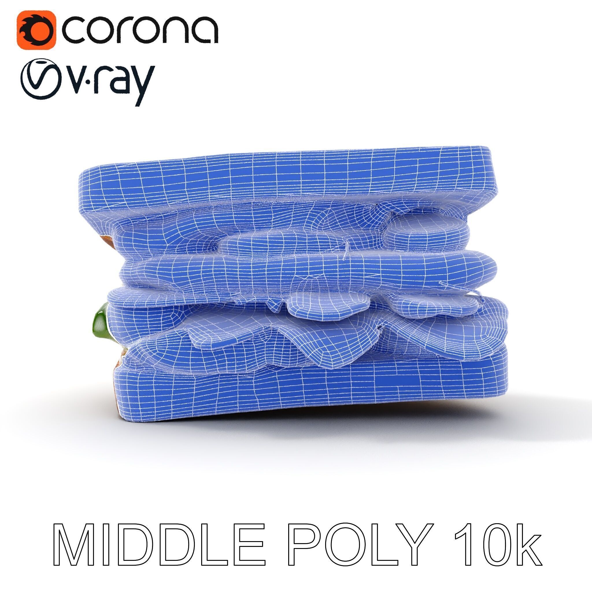 Vegetable Sandwich D Model Pack for Render and Game Design Low-poly 3D model_28