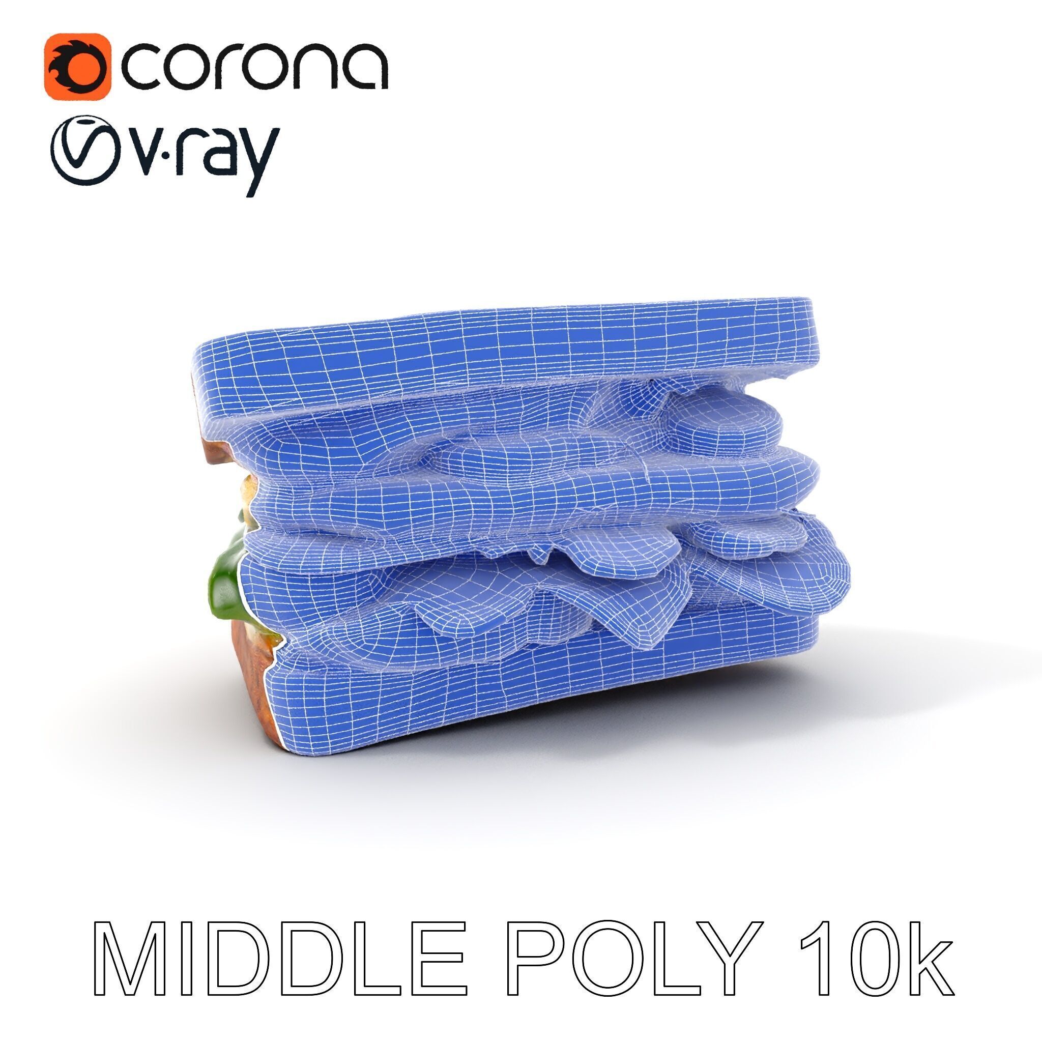 Vegetable Sandwich D Model Pack for Render and Game Design Low-poly 3D model_11