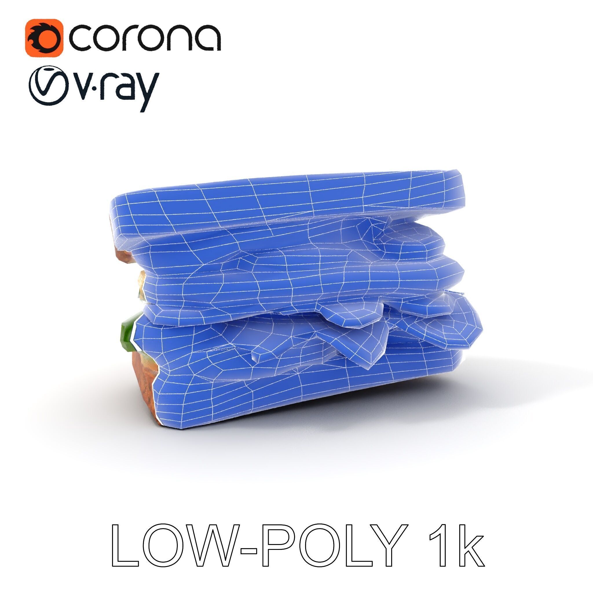 Vegetable Sandwich D Model Pack for Render and Game Design Low-poly 3D model_20