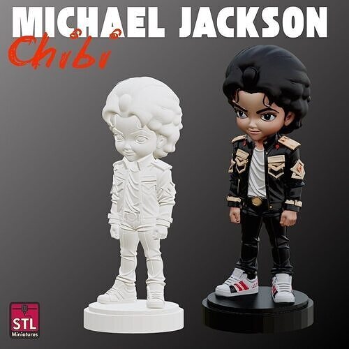 Michael Jackson Chibi Comic Style FanArt 3D print model