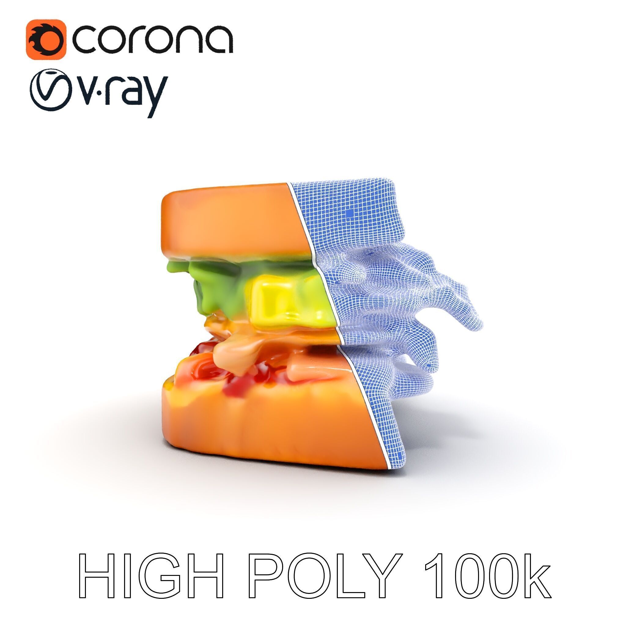 Realistic Sandwich Model Pack for D Rendering and Games Low-poly 3D model_35