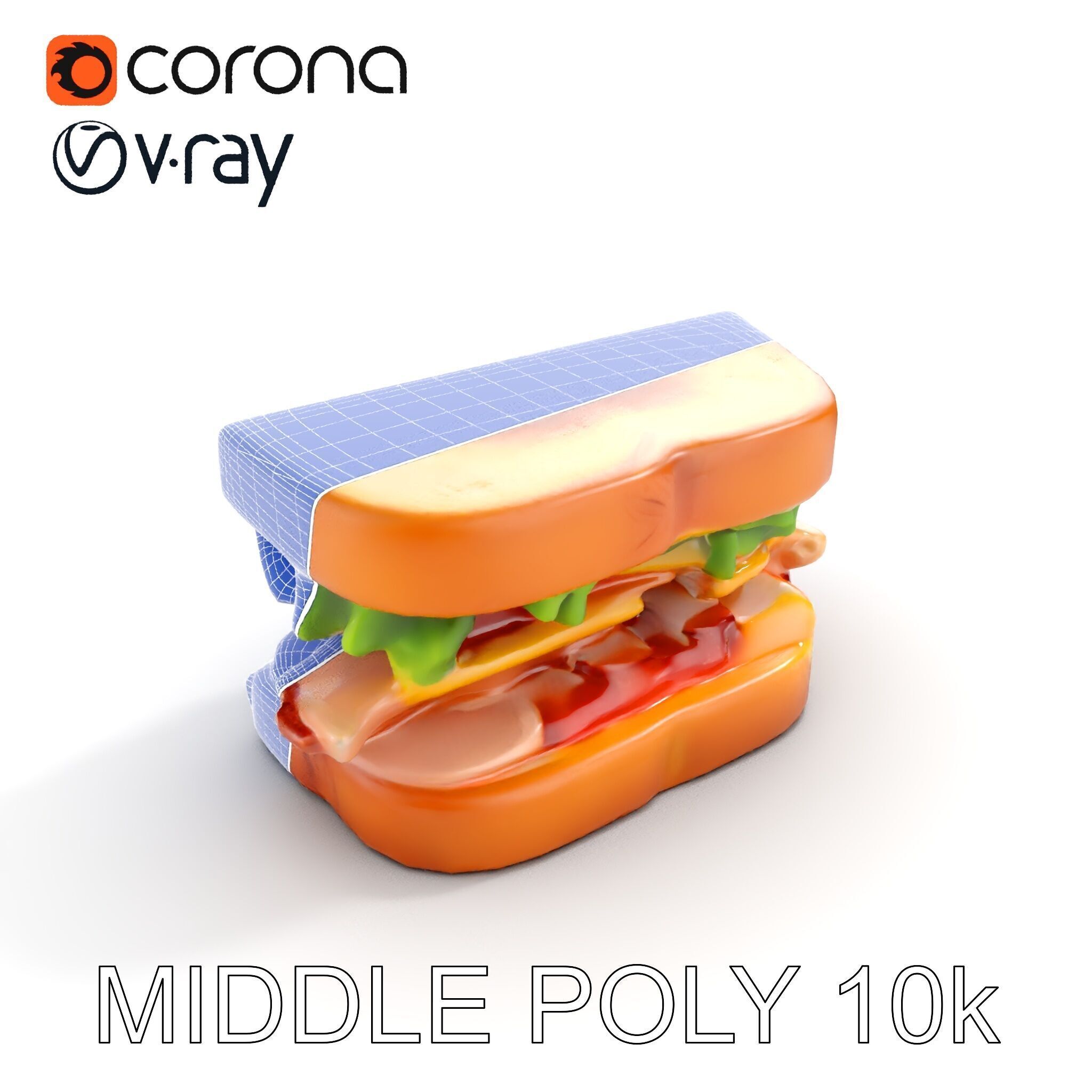 Realistic Sandwich Model Pack for D Rendering and Games Low-poly 3D model_24