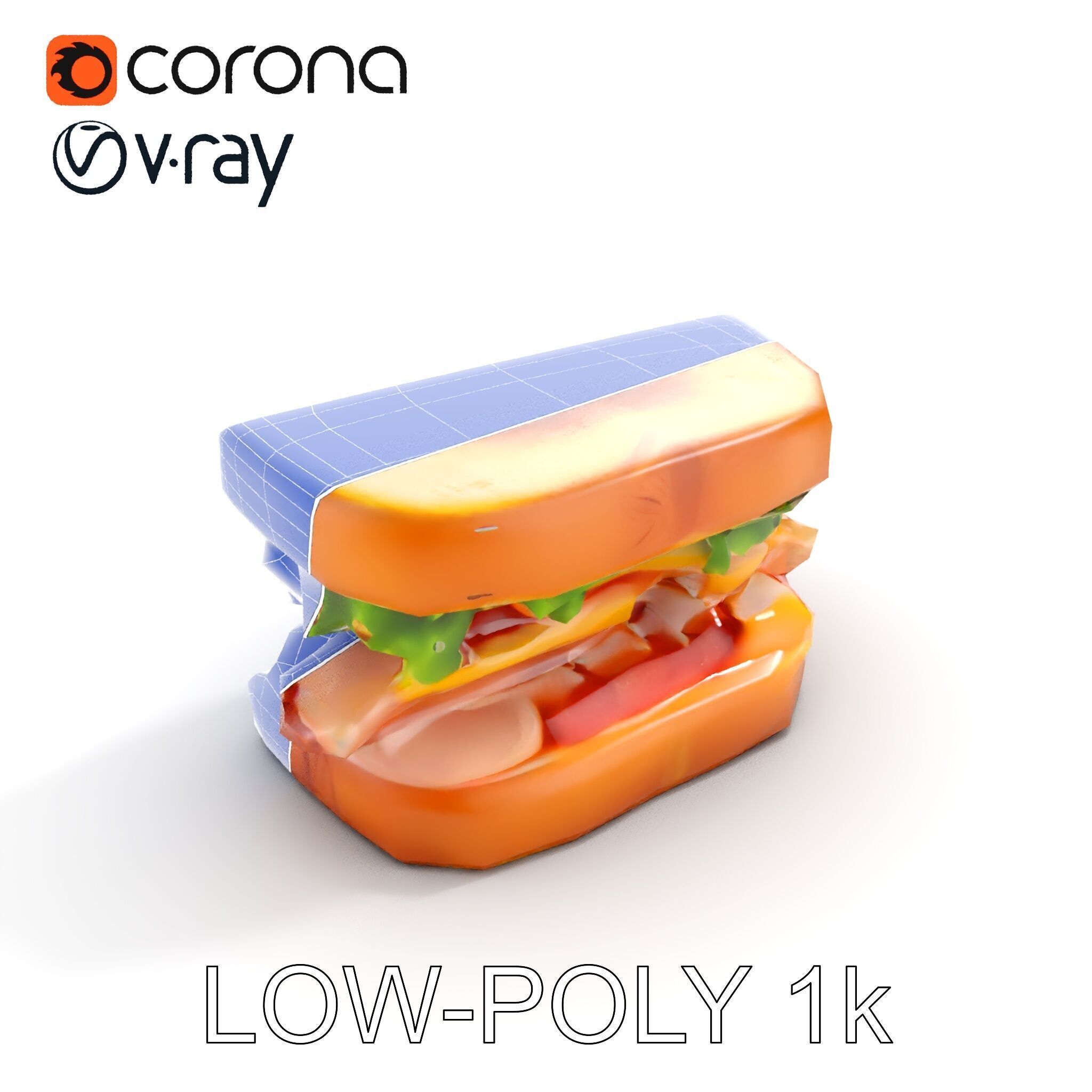 Realistic Sandwich Model Pack for D Rendering and Games Low-poly 3D model_19