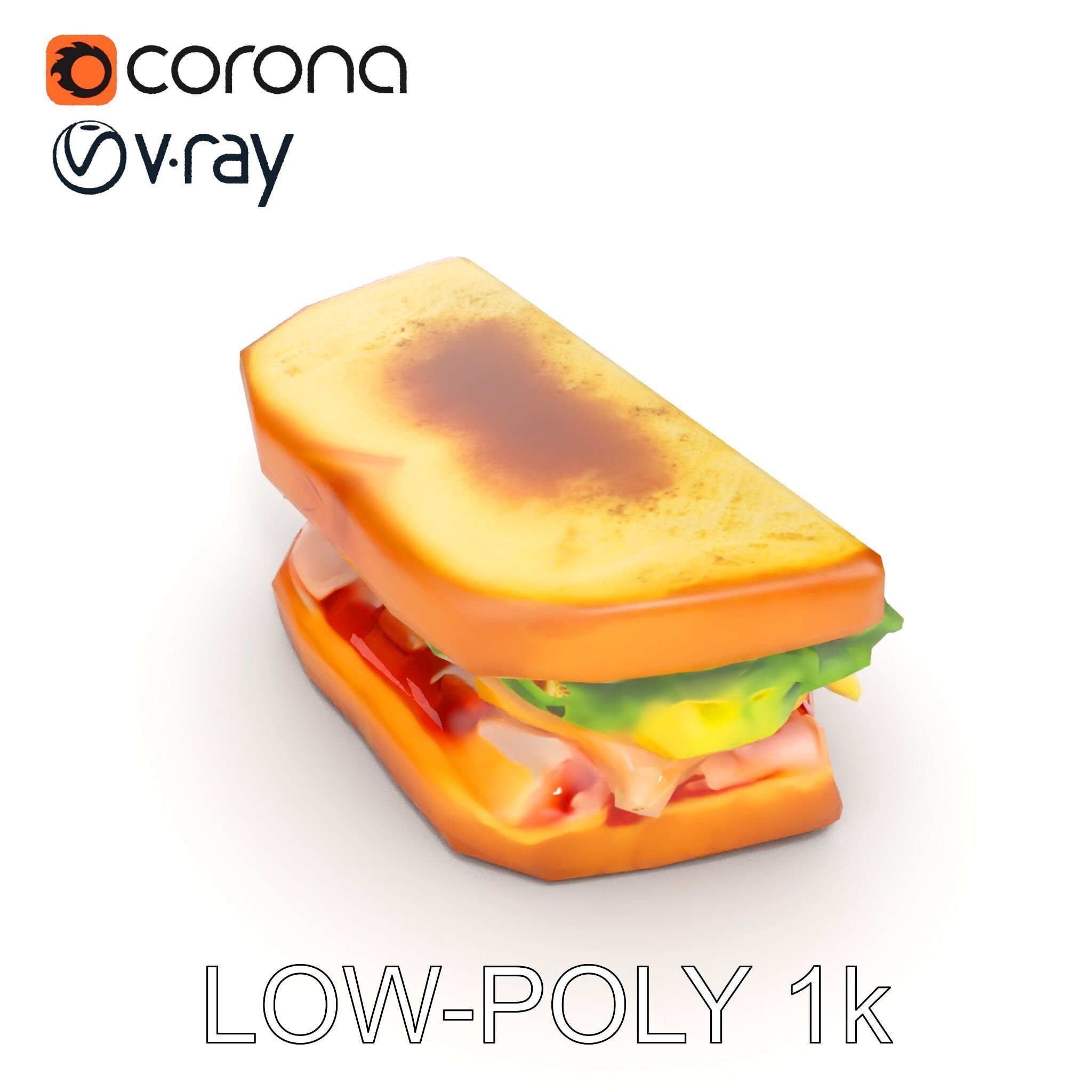 Realistic Sandwich Model Pack for D Rendering and Games Low-poly 3D model_25