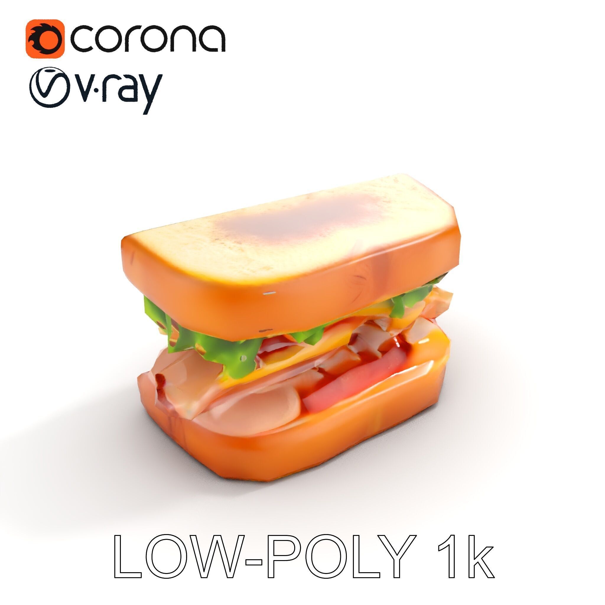 Realistic Sandwich Model Pack for D Rendering and Games Low-poly 3D model_28
