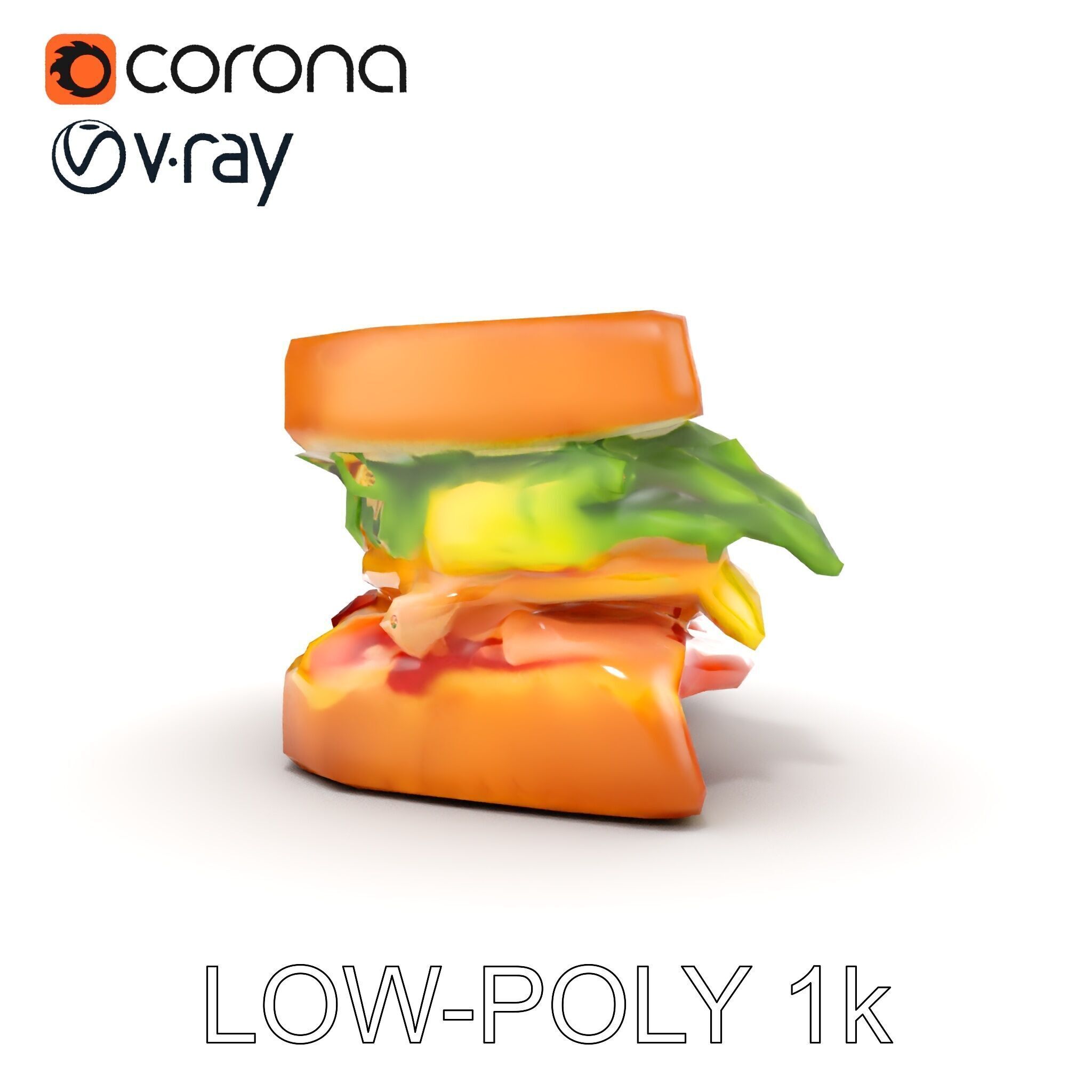 Realistic Sandwich Model Pack for D Rendering and Games Low-poly 3D model_11