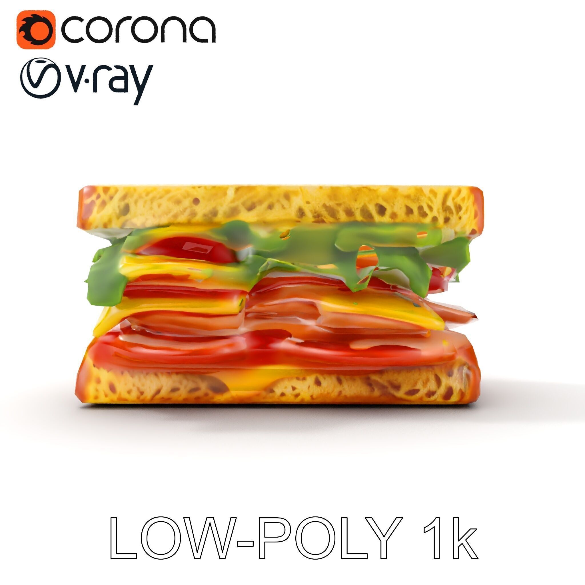 Realistic Sandwich Model Pack for D Rendering and Games Low-poly 3D model_9