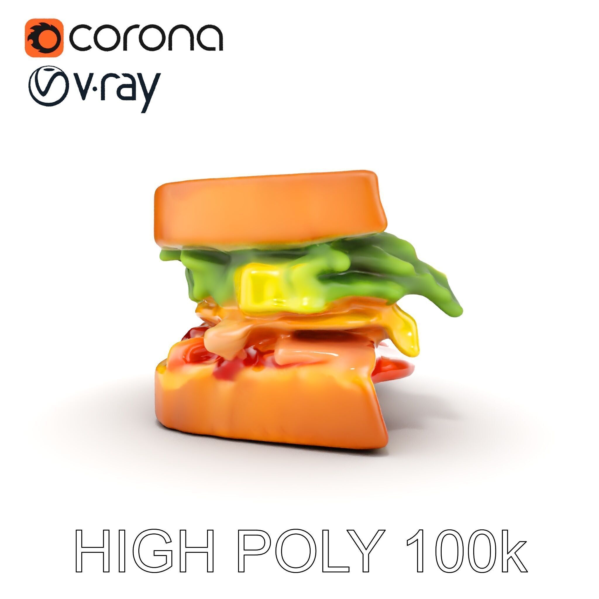 Realistic Sandwich Model Pack for D Rendering and Games Low-poly 3D model_23