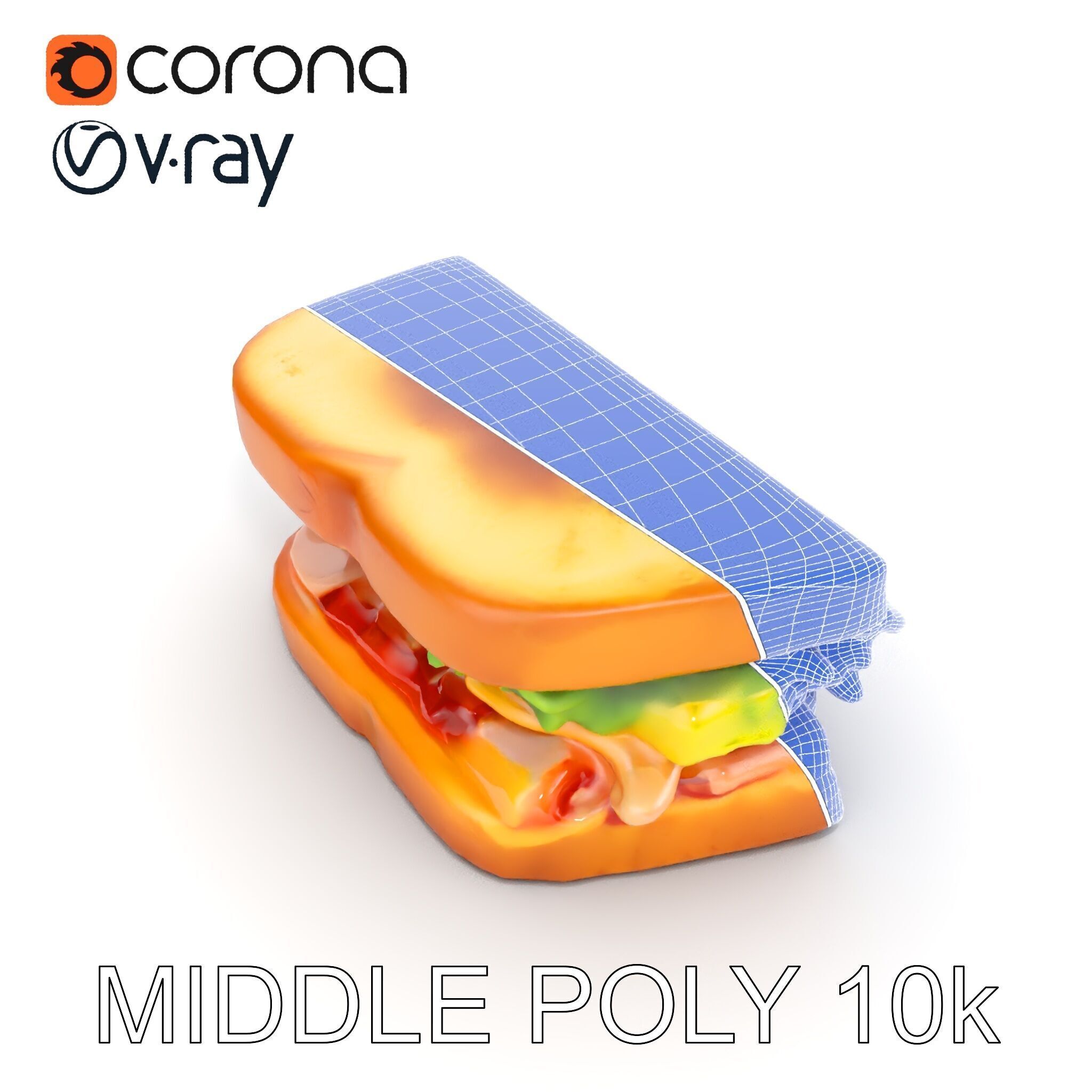 Realistic Sandwich Model Pack for D Rendering and Games Low-poly 3D model_21