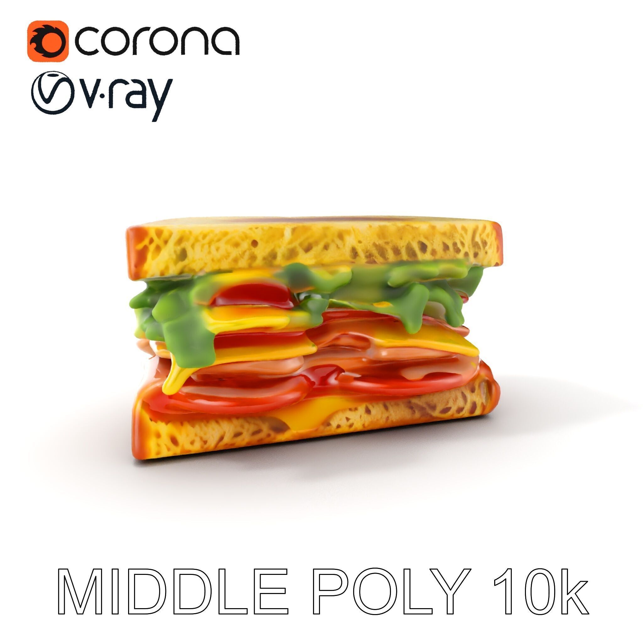 Realistic Sandwich Model Pack for D Rendering and Games Low-poly 3D model_13