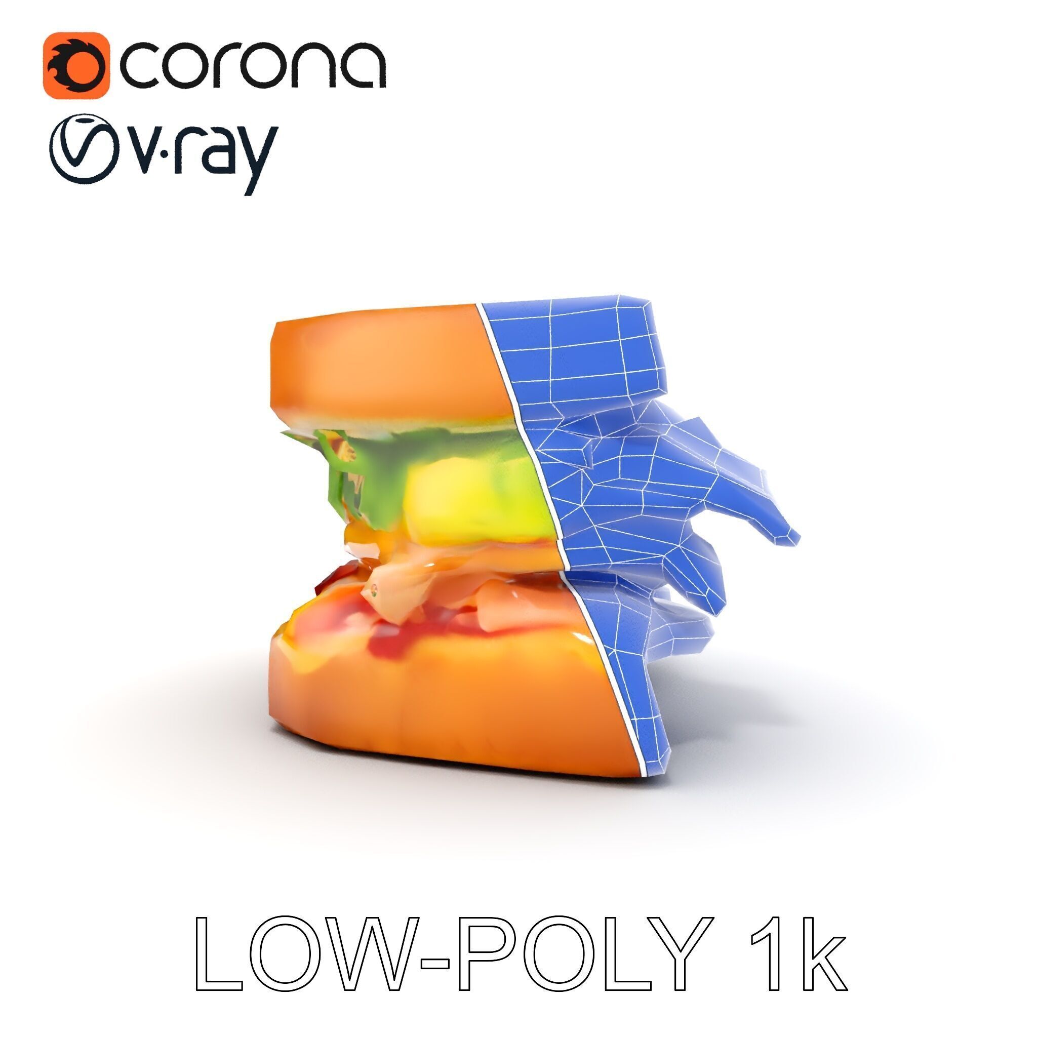 Realistic Sandwich Model Pack for D Rendering and Games Low-poly 3D model_31