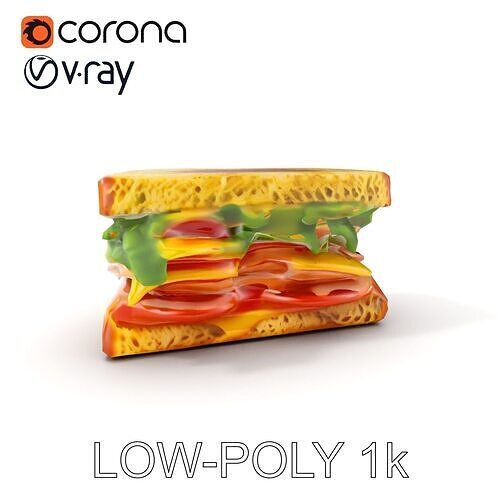 Realistic Sandwich Model Pack for D Rendering and Games Low-poly 3D model 7