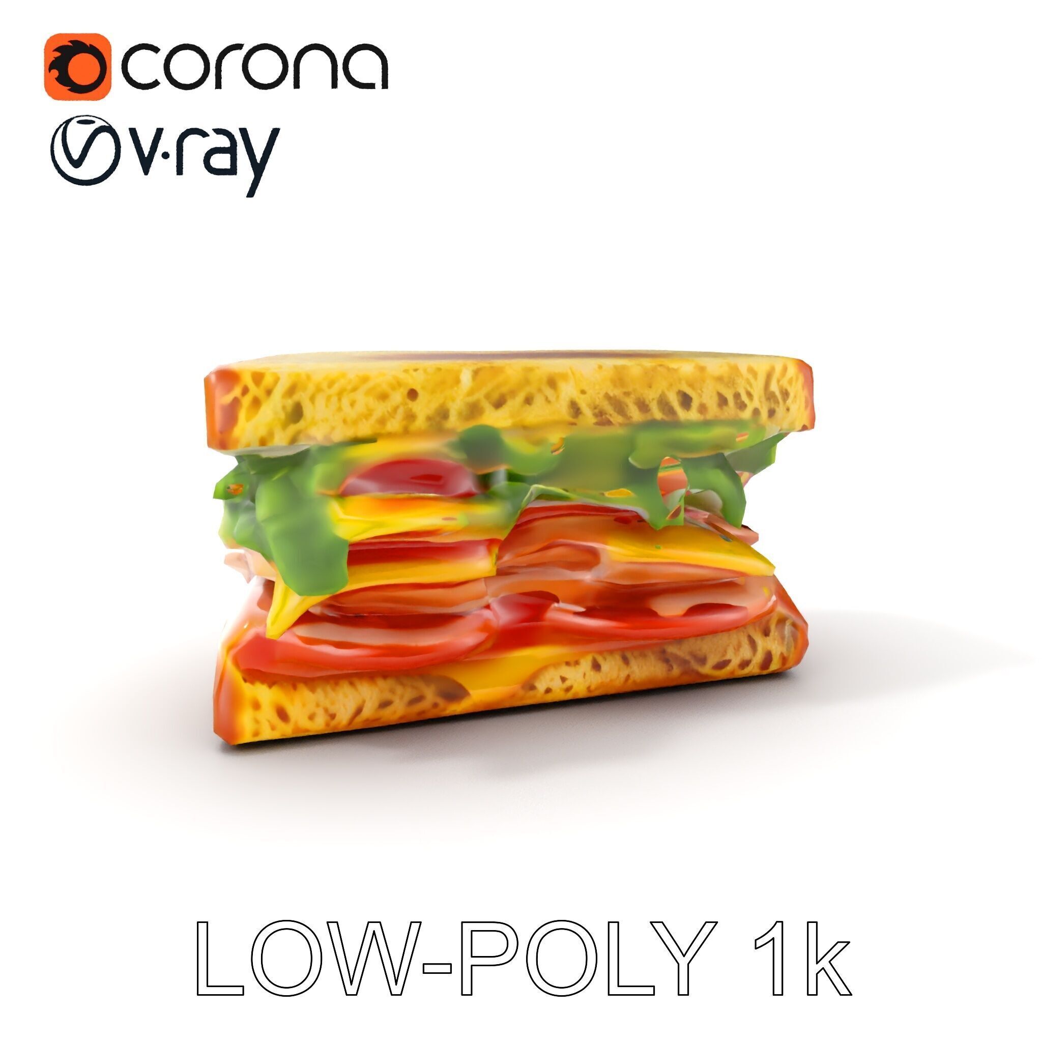 Realistic Sandwich Model Pack for D Rendering and Games Low-poly 3D model_7