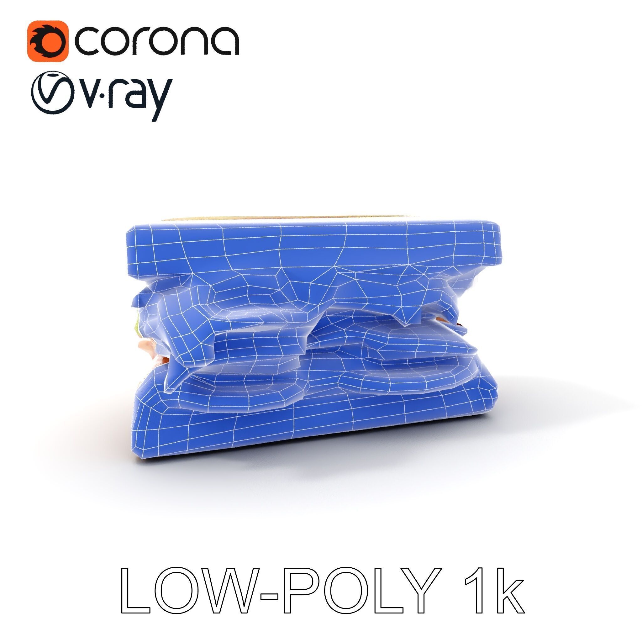 Realistic Sandwich Model Pack for D Rendering and Games Low-poly 3D model_17