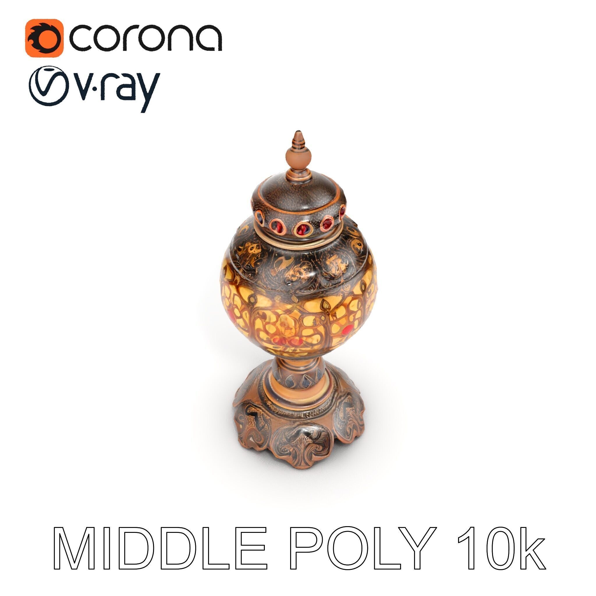 Ornate Vintage Lantern D Model Pack Low-poly 3D model_20