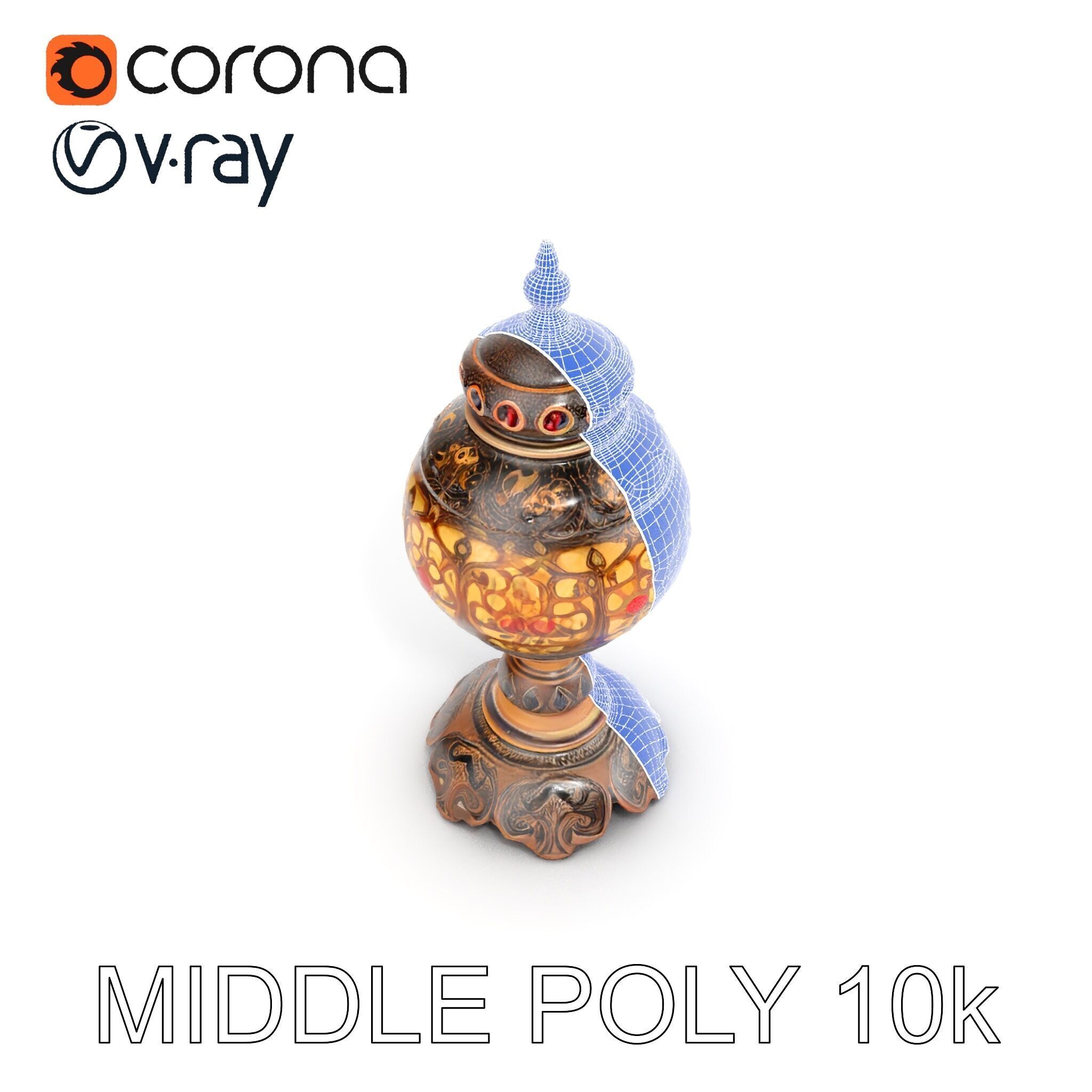 Ornate Vintage Lantern D Model Pack Low-poly 3D model_27