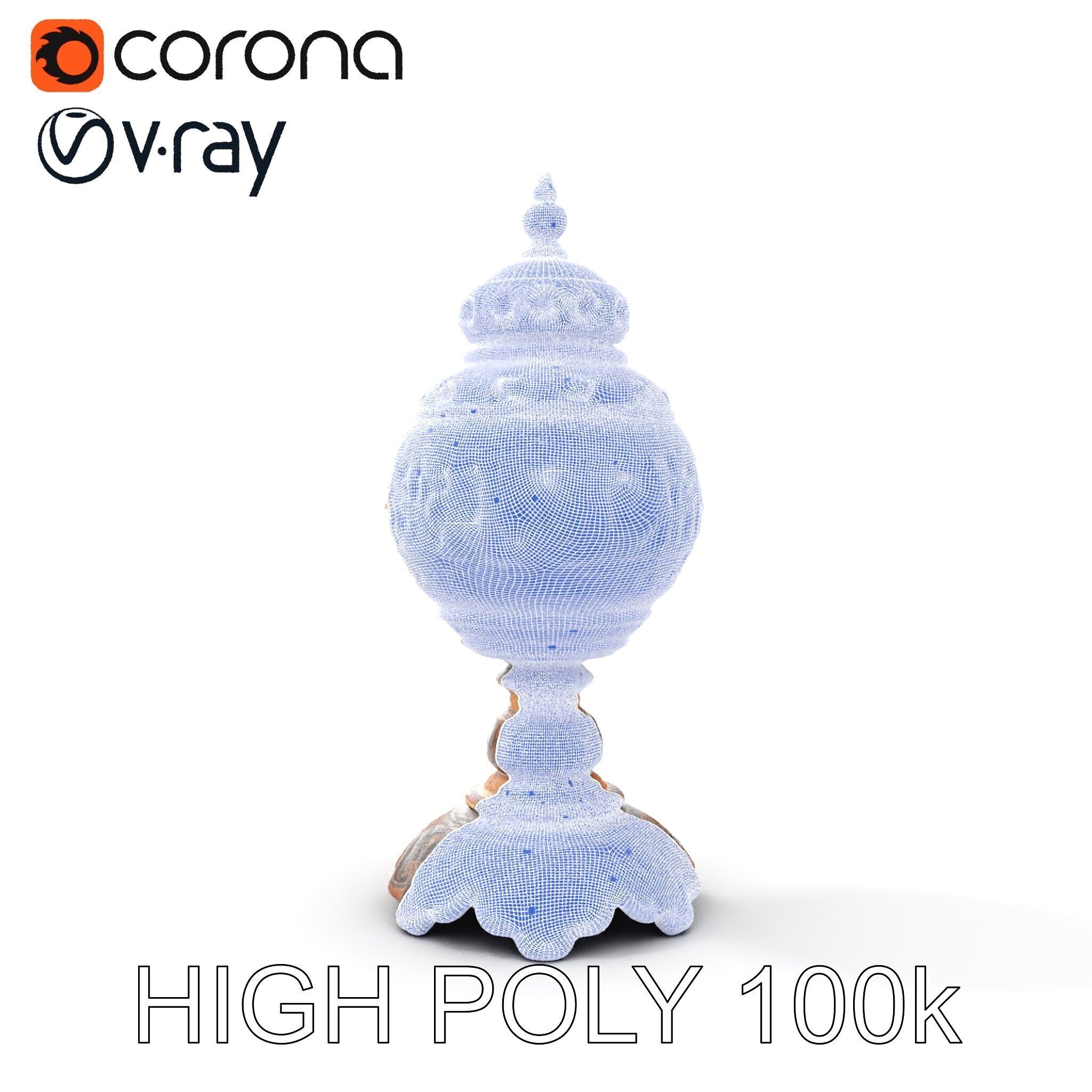 Ornate Vintage Lantern D Model Pack Low-poly 3D model_26