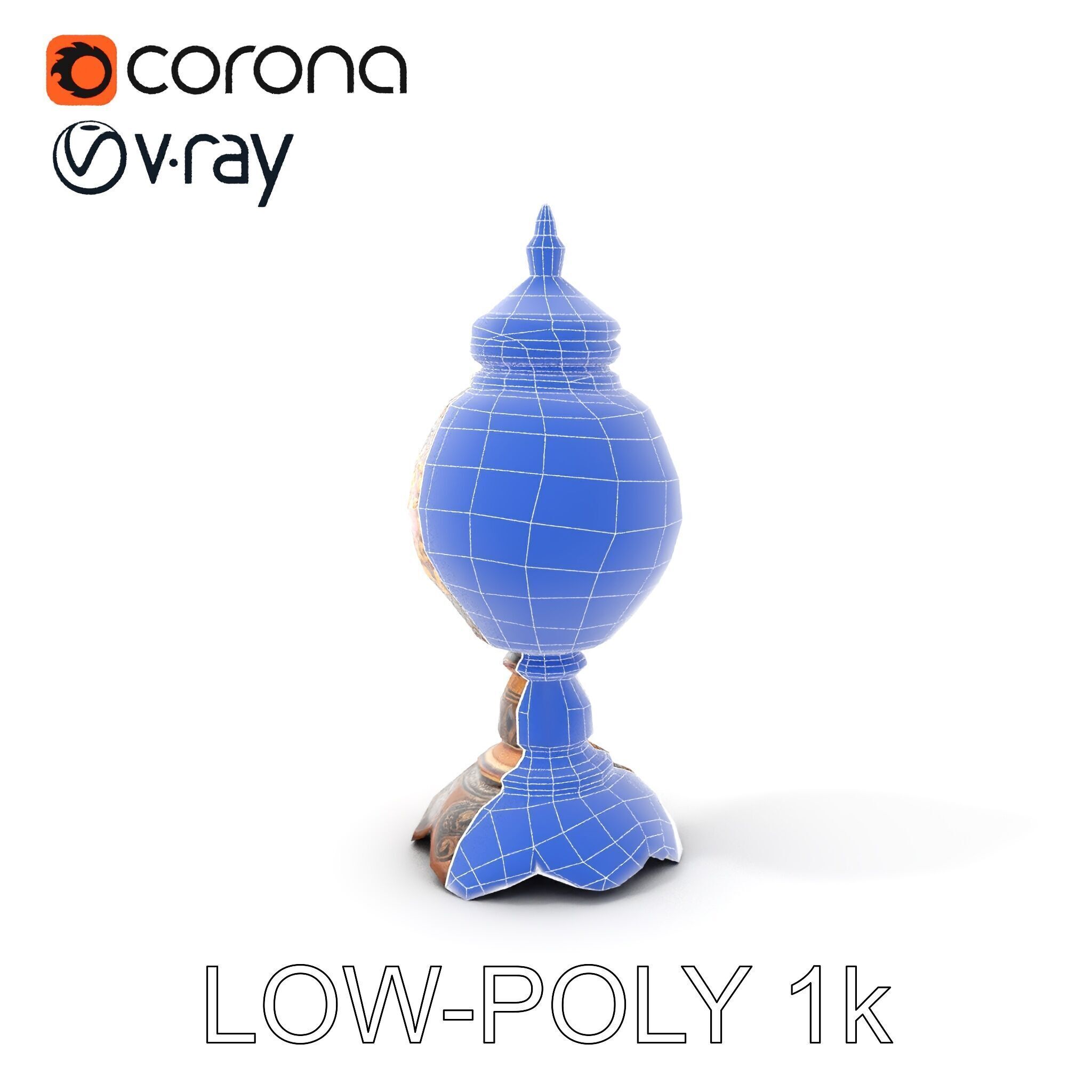 Ornate Vintage Lantern D Model Pack Low-poly 3D model_25