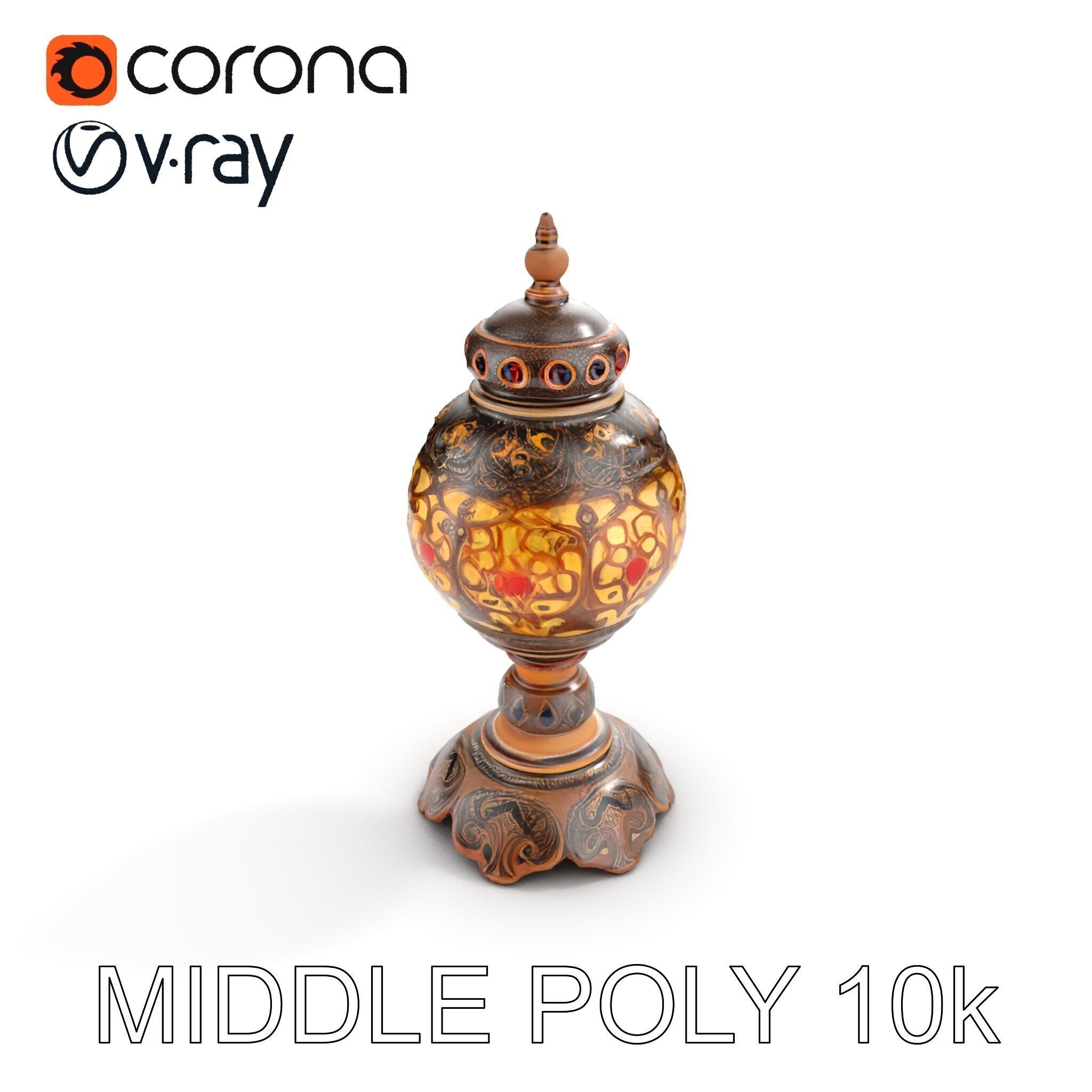 Ornate Vintage Lantern D Model Pack Low-poly 3D model_11