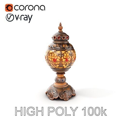 Ornate Vintage Lantern D Model Pack Low-poly 3D model