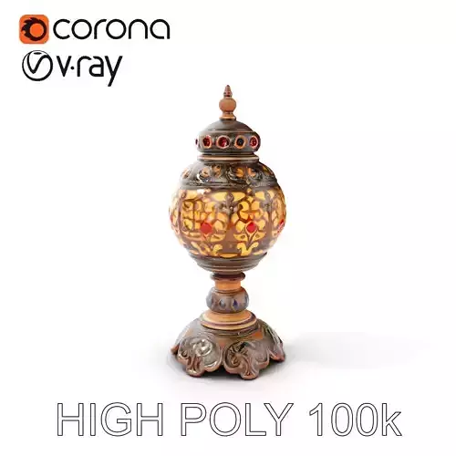 Ornate Vintage Lantern D Model Pack Low-poly 3D model