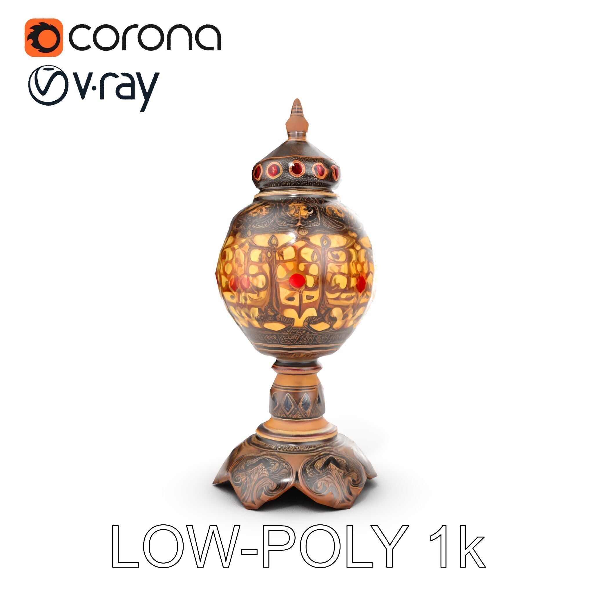 Ornate Vintage Lantern D Model Pack Low-poly 3D model_18