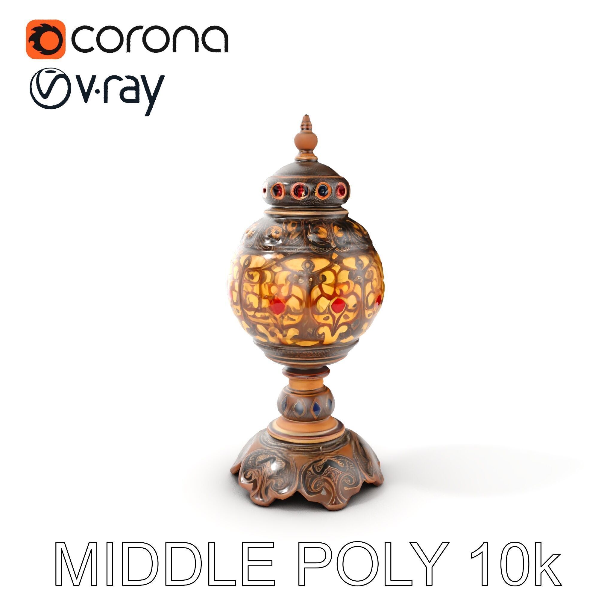 Ornate Vintage Lantern D Model Pack Low-poly 3D model_22