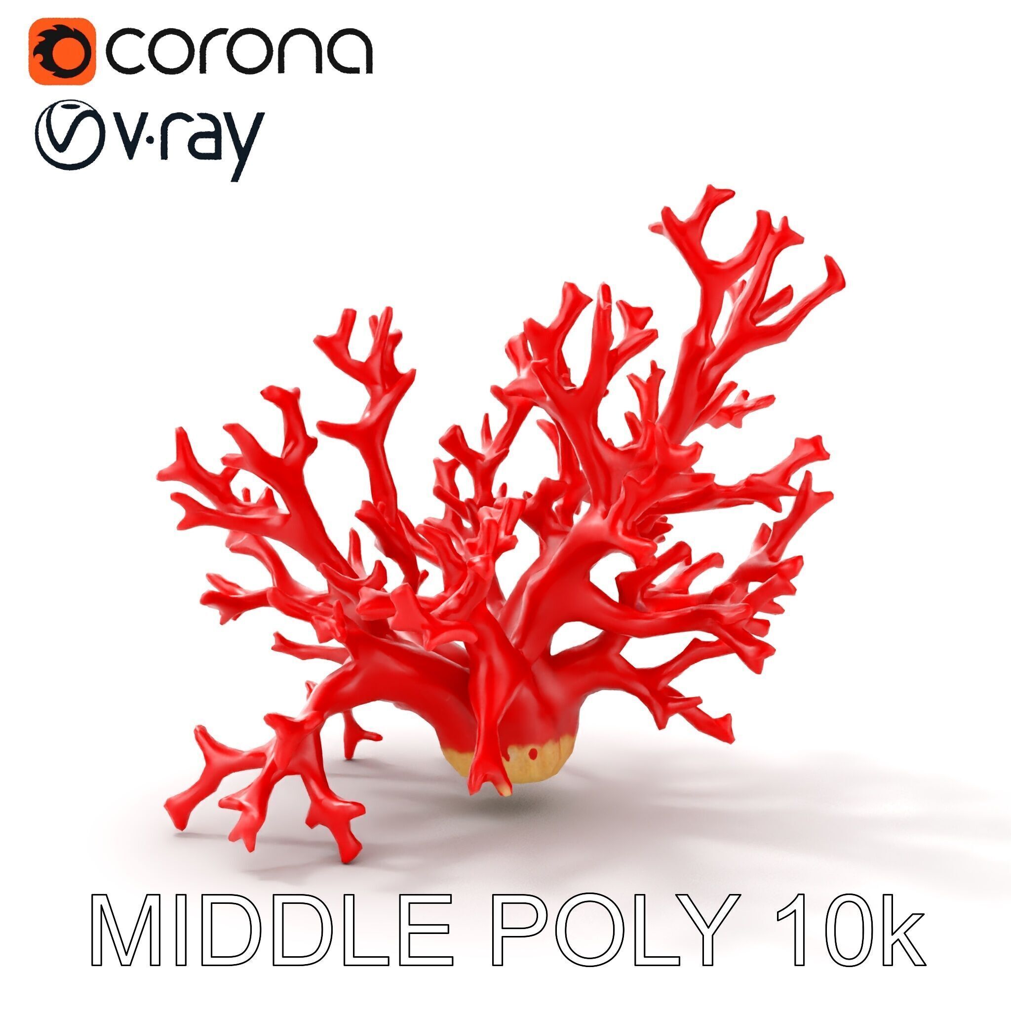 Red Coral Model Pack for Oceanic Environments Low-poly 3D model_6