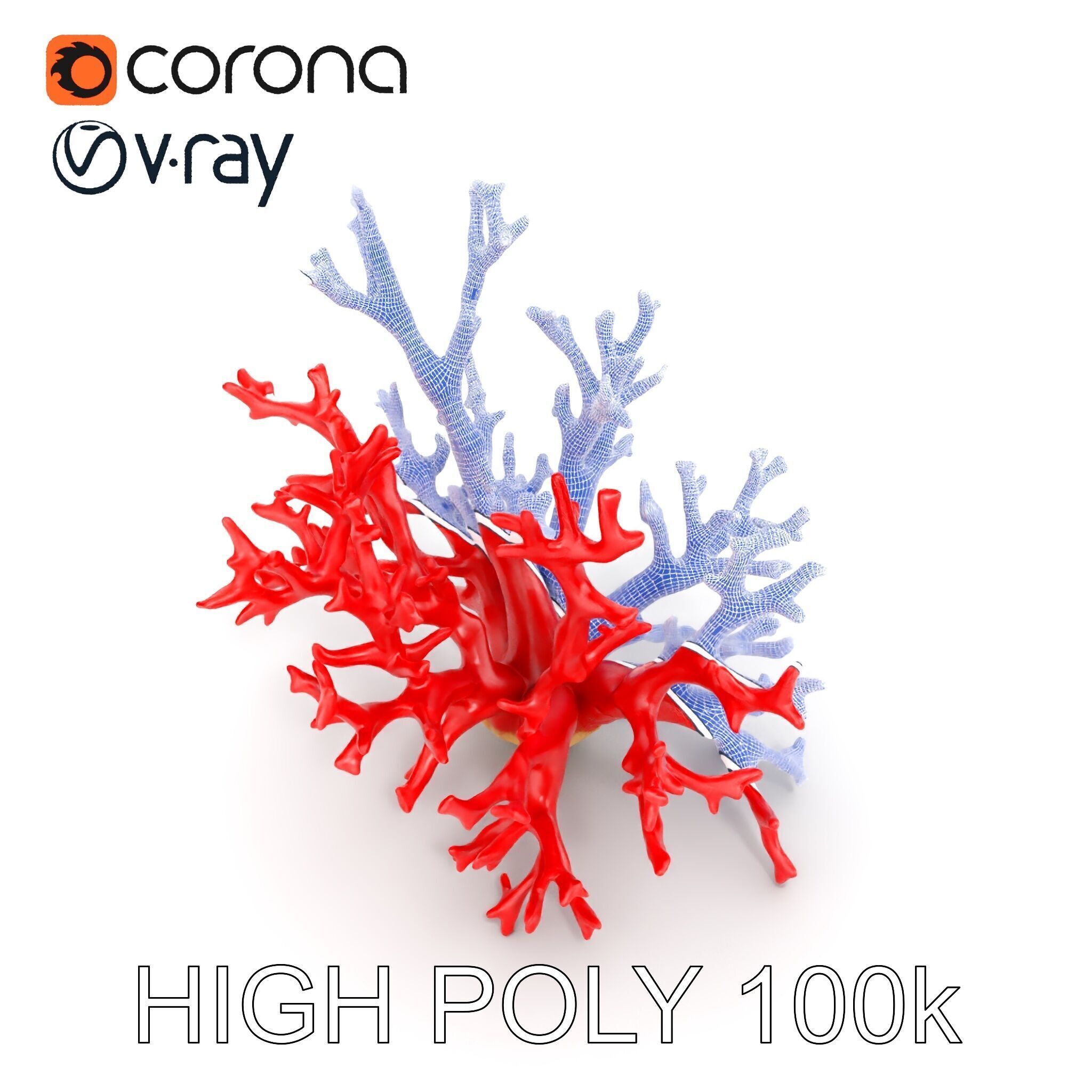 Red Coral Model Pack for Oceanic Environments Low-poly 3D model_21